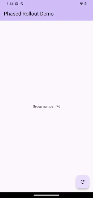 Patched build showing group number 76 with a purple background