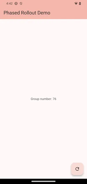 Release build showing group number 76 with a red background